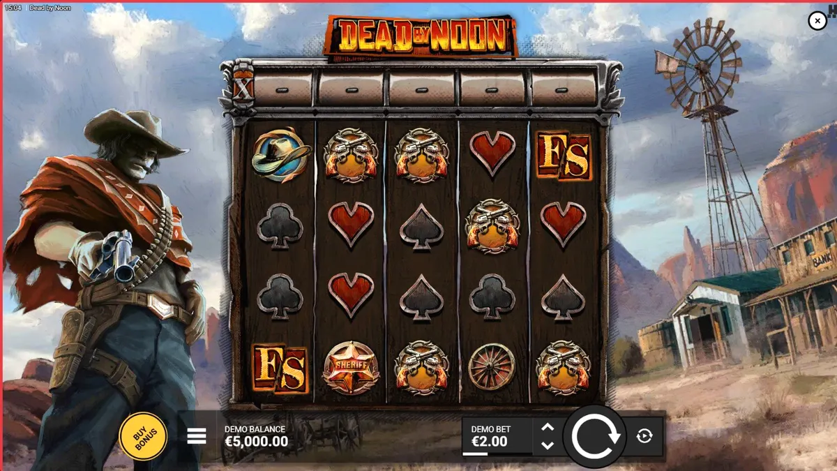 Cena de duelo no Velho Oeste no slot Dead by Noon